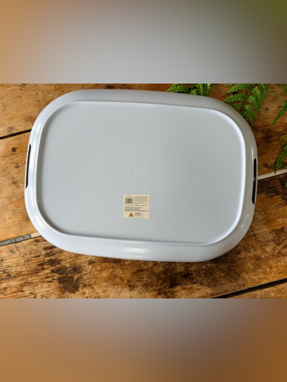 Tahari Home Indoor/Outdoor Melamine Serving Tray - Stripes and Palm Leaf  NWT - Picture 4 of 4